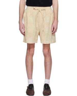 Cmmn Swdn Enzo Embroidered Shorts - Natural