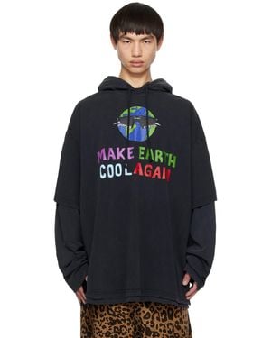 Vetements ブラック Make Earth Cool Again フーディ - ブルー