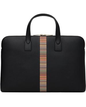 Paul Smith 'Signature Stripe' Slim Folio Briefcase - Black