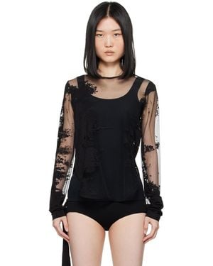 Ann Demeulemeester Frea Long Sleeve T-shirt - Black