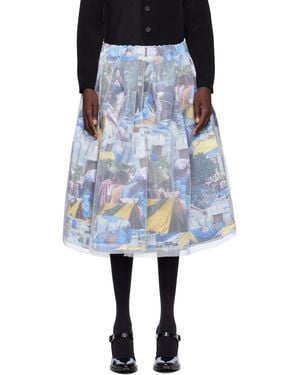 Comme des Garçons Nylon Tulle & Paper Midi Skirt - Black