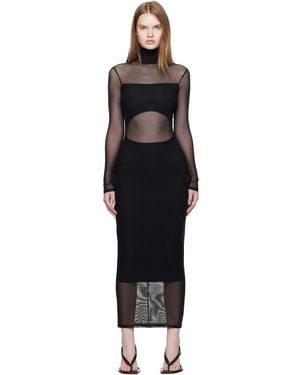 Mugler Illusion Midi Dress - Black