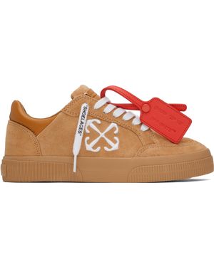 Off-White c/o Virgil Abloh ベージュ レザー バルカナイズ スニーカー - ブラック