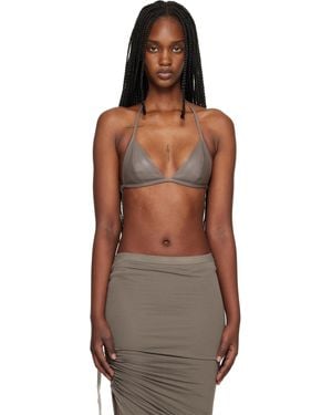 Rick Owens Temple Waxy Lamb Leather Bra - Black