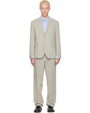 HUGO Two-Piece Modern-Fit Herringbone Twill Suit - Gray