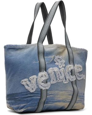 ERL ベージュ Venice トートバッグ ERL トートバッグ UNISEX VENICE TOTE BAG WOVEN メンズ