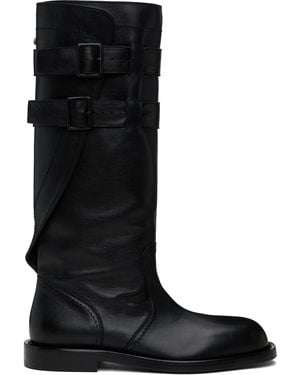 Ann Demeulemeester Uplu Biker Boots - Black