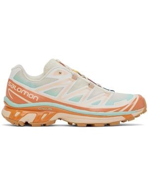 Salomon Beige & Orange Xt-6 Skyline Trainers - Black