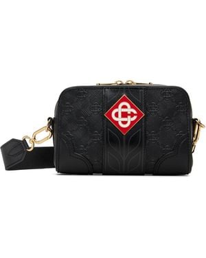 CASABLANCA Monogram Crossbody Bag - Black