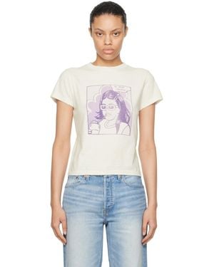 RE/DONE White 'in Your Dreams' T-shirt - Blue
