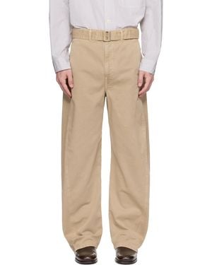 Lemaire Taupe Twisted Belted Jeans - Natural