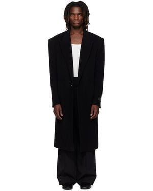 Balmain Oversized Wool & Cashmere Coat - Black