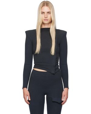 GREG ROSS Ssense限定 ブラック ジップアップ トップス