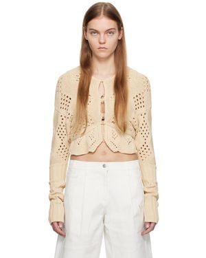 OPEN YY Argyle Cardigan - Natural