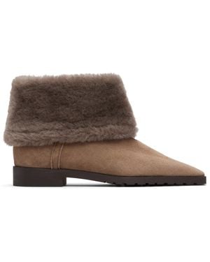 TOTEME Fold-Down Shearling Boots - Black