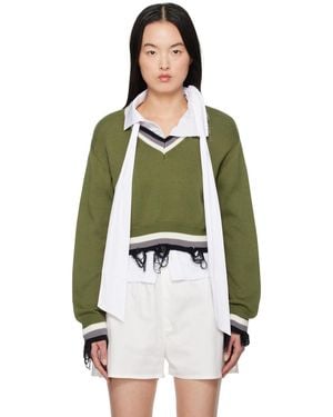 OTTOLINGER Cropped V-neck Jumper - Green