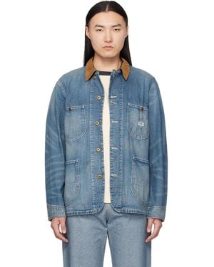 RRL Corduroy-Collar Denim Jacket - Blue