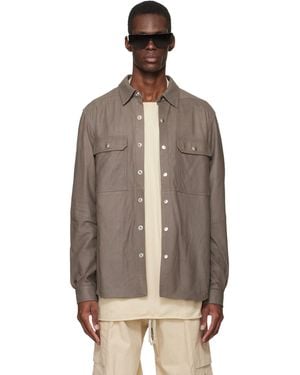 Rick Owens Temple Feather Nappa Leather Outer Shirt - Multicolour