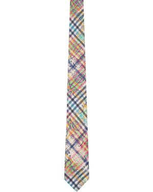 Vivienne Westwood 7Cm 'Orb Graffiti' Tie - Metallic