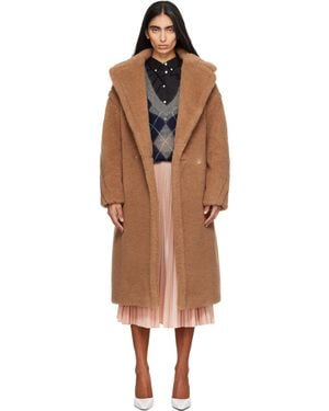 Max Mara Tan Teddy Wool Coat - Brown