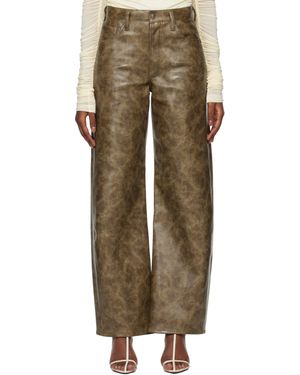 Agolde Low Curve Recycled Leather Trousers - Green