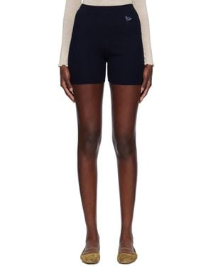 Maison Kitsuné Baby Fox Patch Fine Ribbed Shorts - Blue