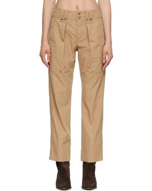 Isabel Marant Khaki Amandine Trousers - Natural