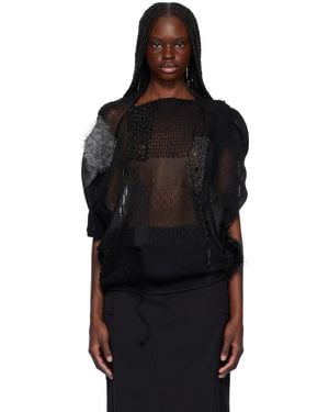 Junya Watanabe Pull Noir À Patchwork