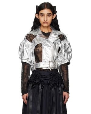 Simone Rocha Cutout Leather Jacket - Black