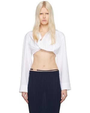 Jacquemus White Le Chouchou 'la Chemise Bahia Courte' Shirt - Blue