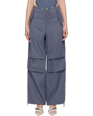 Dion Lee グレー パラシュートパンツ - ブルー