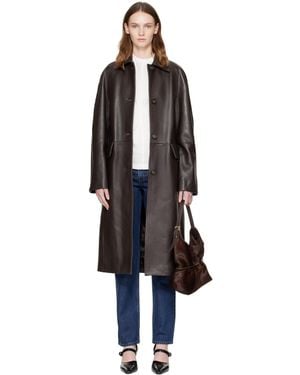 TOTEME Raglan Leather Coat - Black