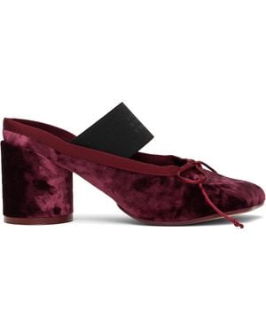 MM6 by Maison Margiela Burgundy Anatomic Numeric Sandal Heels - Red
