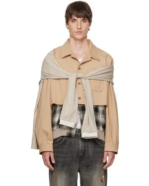 we11done Layered Blouson Jacket - Natural