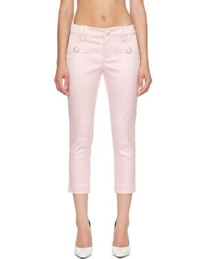 VAQUERA Satin Cigarette Trousers - Pink