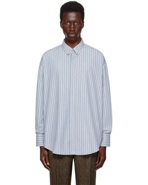 Ami Paris Chemise Surdimensionnée H1 Gris Et Rose - Bleu