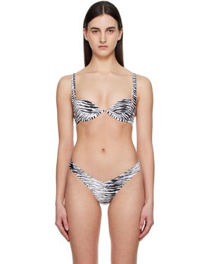 Miaou Haut De Bikini Cora Blanc Et Noir