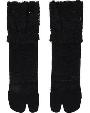 Yohji Yamamoto Mesh/Lace Tabi Socks - Black