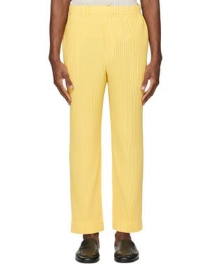 Homme Plissé Issey Miyake Monthly Colours March Trousers - Yellow