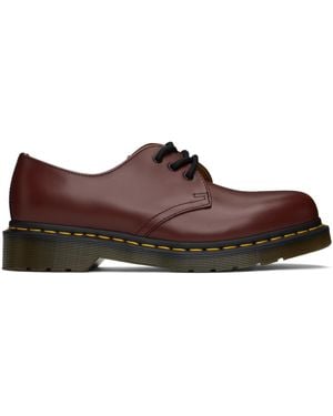 Dr. Martens Burgundy 1461 Smooth Leather Derbys - Black