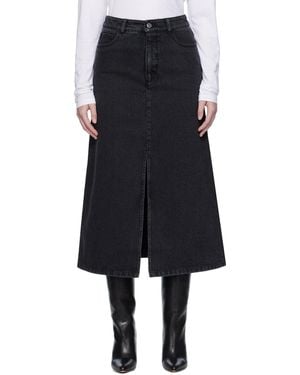 A.P.C. Georgia Denim Midi Skirt - Black