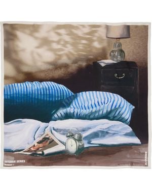 Jil Sander Foulard Et Bleu En Soie