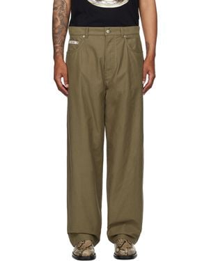 Moschino Khaki City Escape Cargo Trousers - Green