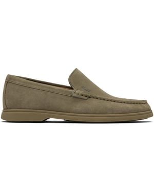 BOSS Khaki Suede Loafers - Black
