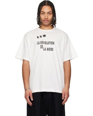 Yohji Yamamoto Off- 30/- Combed Plain Stitch Short Sleeve T-Shirt - White