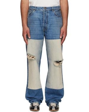 Maison Margiela Patched Panel Straight Jeans - Blue
