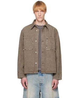 Hope Studded Denim Jacket - Brown
