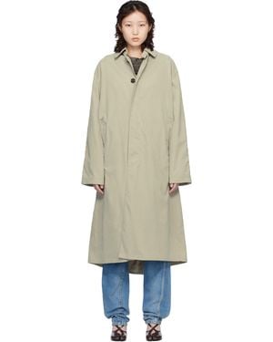 Maison Margiela Trench Kaki En Sergé À Aspect Peau De Pêche - Noir