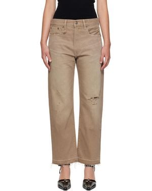 R13 Tan Boyfriend Jeans - Multicolour