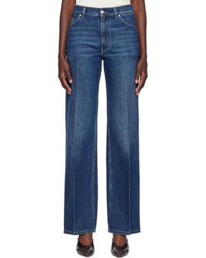 Stella McCartney Crest-Embroidered Straight Jeans - Blue